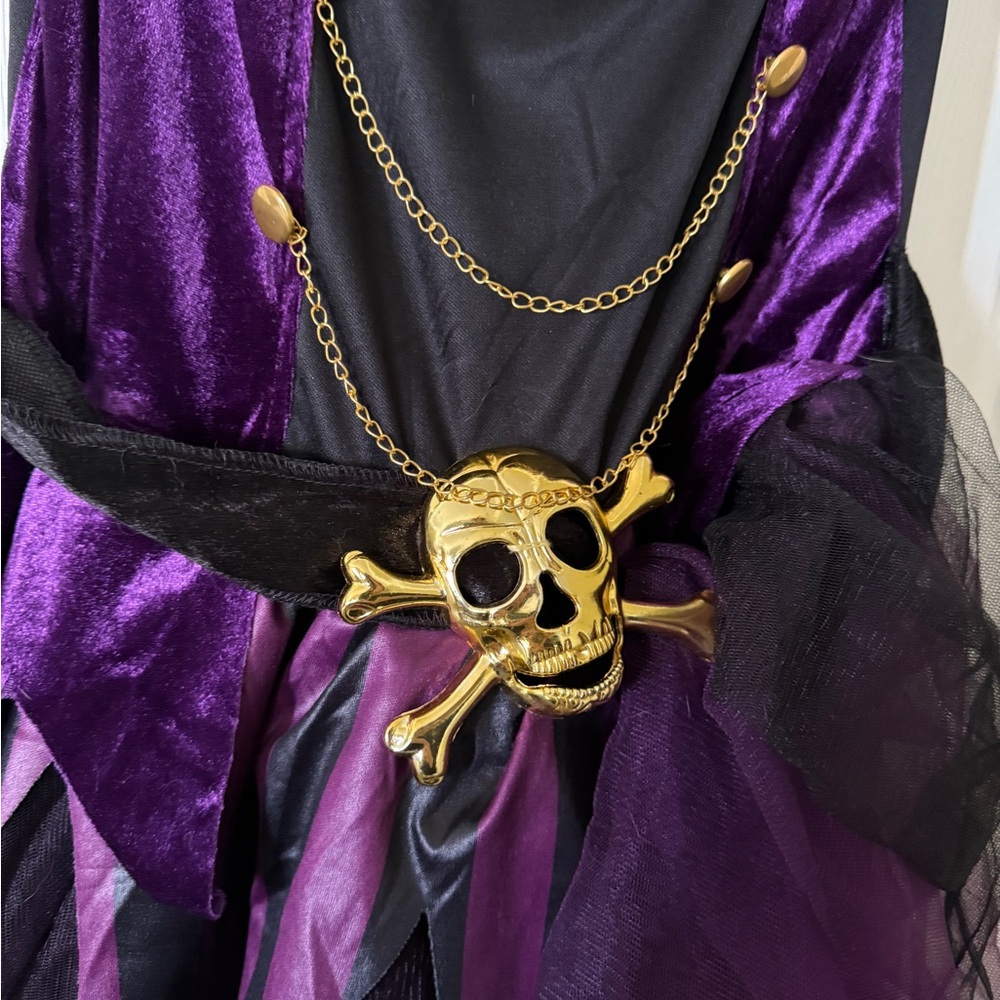Purple and Black Kids Pirate Costume - Picture 4 of 5